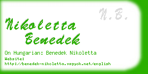 nikoletta benedek business card